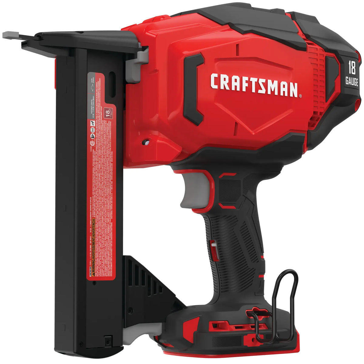 Craftsman 18 gauge cordless brad nailer white background beauty shot right side angle